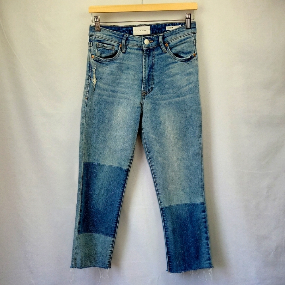 Dear John Frankie Straight Crop Jeans Lightly Distressed Size 26